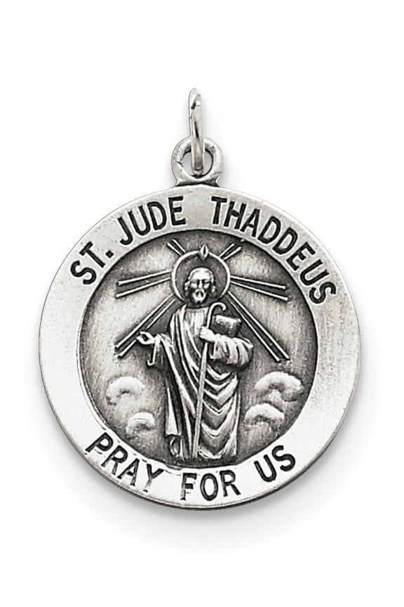Sterling Silver St. Jude Thaddeus Medal (25 X 20) Made In United States qc470
