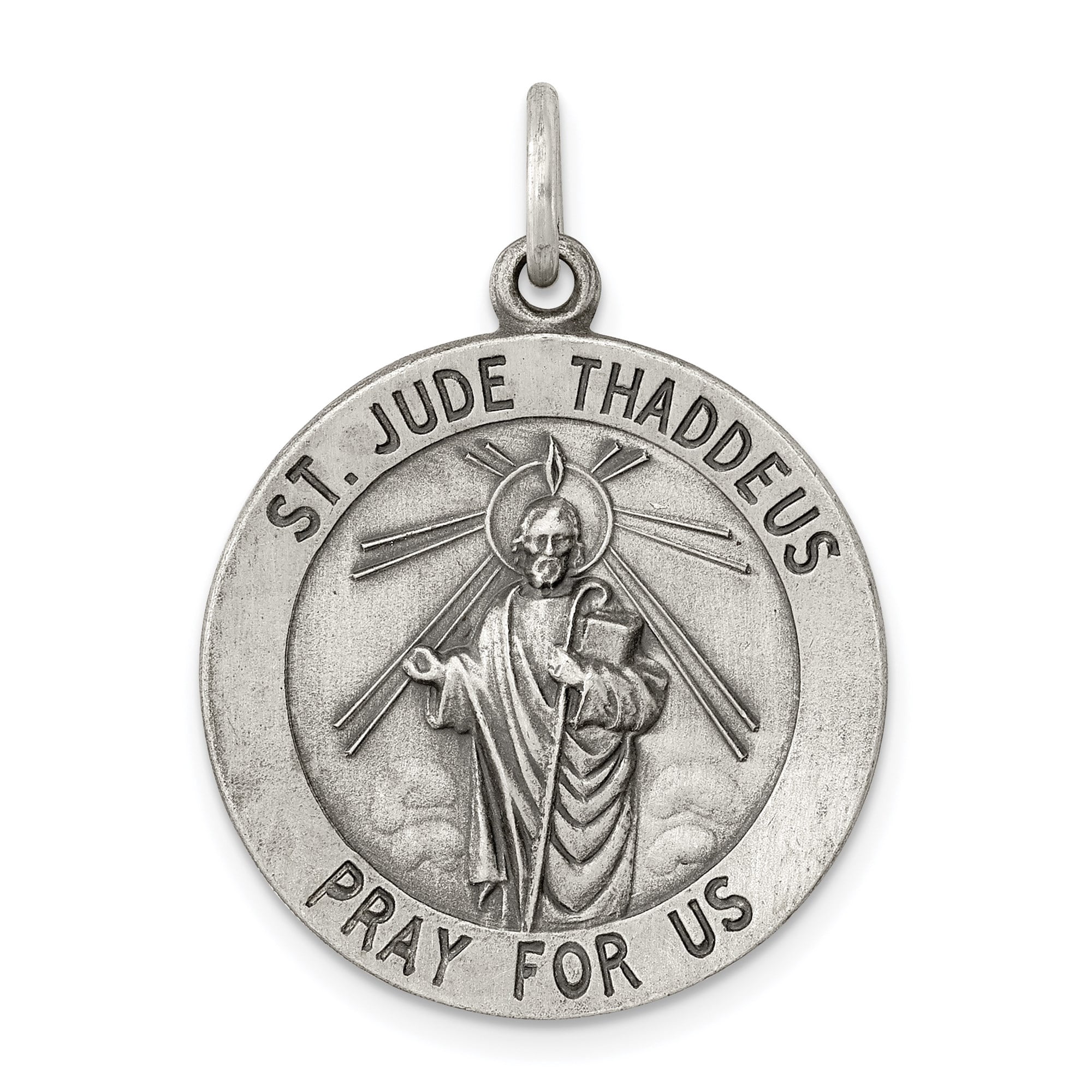 Sterling Silver St. Jude Thaddeus Medal Pendant for Men or Women ...