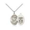 thumbnail image 1 of Sterling Silver St. Michael the Archangel Pendant 3/4 x 1 inches with 18 inch Sterling Silver Curb Chain, 1 of 1
