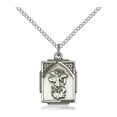 thumbnail image 1 of Sterling Silver St. Michael the Archangel Pendant 5/8 X 1/2 inches with 18 inch Sterling Silver Curb Chain, 1 of 1