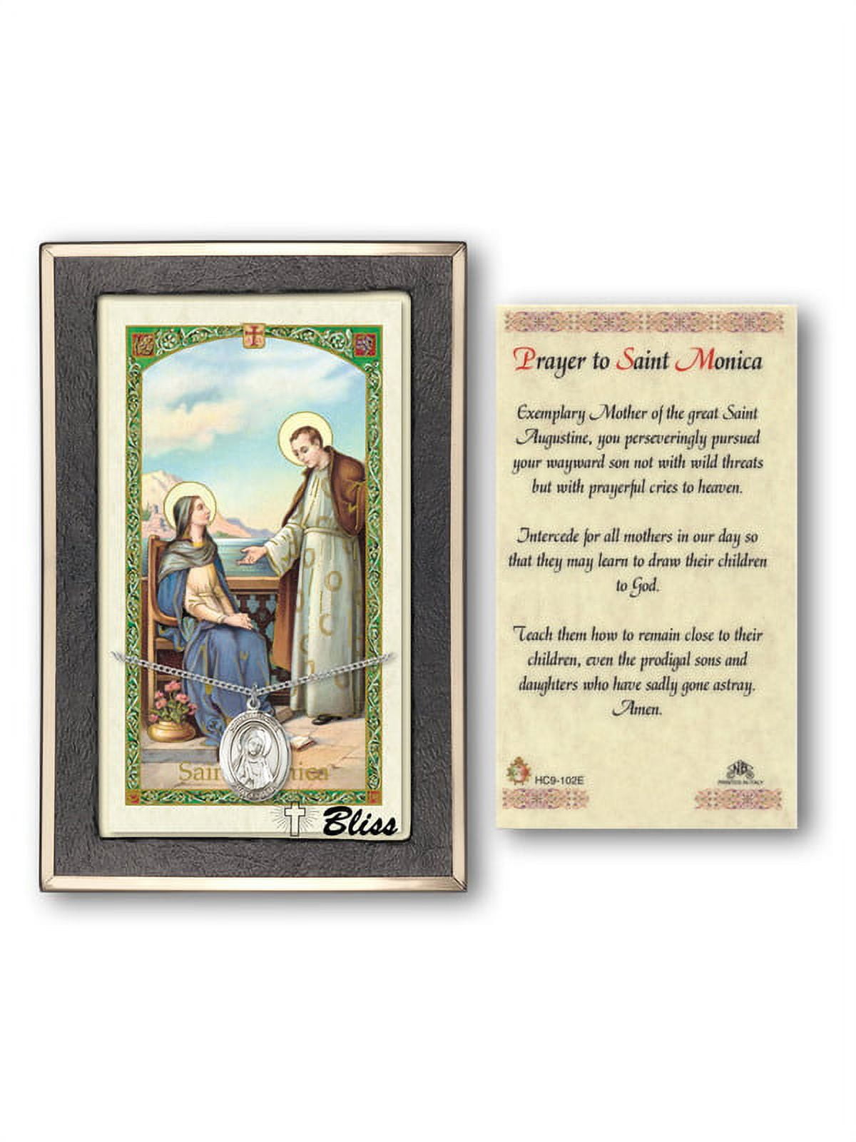 Sterling Silver St. Monica medal on an 18 inch Lite Curb Chain with a ...