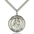 thumbnail image 1 of Sterling Silver St. Nicholas Pendant 1 x 5/8 inches with Heavy Curb Chain, 1 of 1