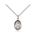 thumbnail image 1 of Sterling Silver St. Placidus Pendant 1/2 x 1/4 inches with Sterling Silver Lite Curb Chain, 1 of 1
