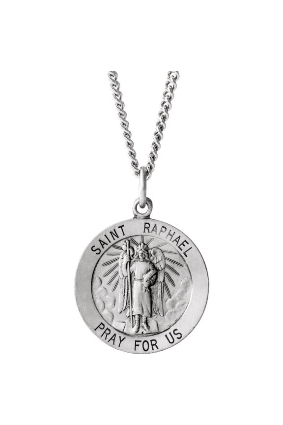 Sterling Silver St. Raphael Medal 22mm - 11.9 Grams