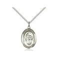 thumbnail image 1 of Sterling Silver St. Sharbel Pendant 3/4 x 1/2 inches with Sterling Silver Lite Curb Chain, 1 of 1