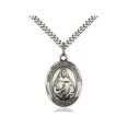 thumbnail image 1 of Sterling Silver St. Theodore Guerin Pendant 1 x 3/4 inches with Heavy Curb Chain, 1 of 1