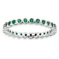 thumbnail image 1 of Stackable Expressions Sterling Silver Simulated Emerald Stackable Ring, 1 of 5