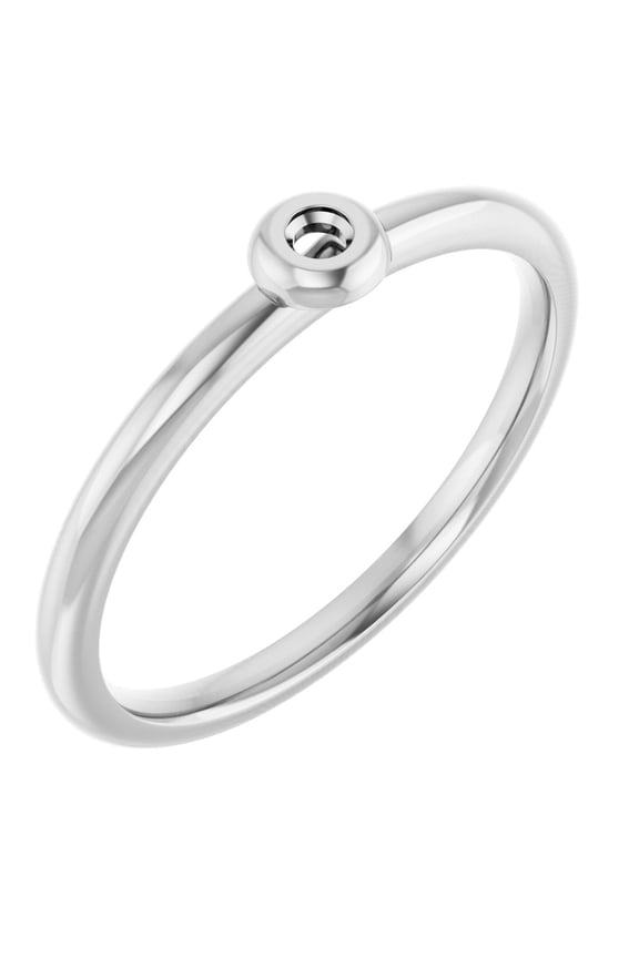 Sterling Silver Stackable Bezel-Set Fashion Ring Fine Jewelry For Women Gifts For Her (Mounting Only, Not All Stones Included), Size 7