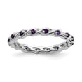 thumbnail image 1 of Sterling Silver Stackable Expressions Amethyst Braided & Twisted Ring Size 9, 1 of 5