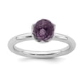 thumbnail image 1 of Sterling Silver Stackable Expressions Amethyst Briolette Ring, 1 of 1