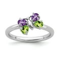 thumbnail image 1 of Sterling Silver Stackable Expressions Amethyst & Peridot Butterfly Ring, 1 of 1