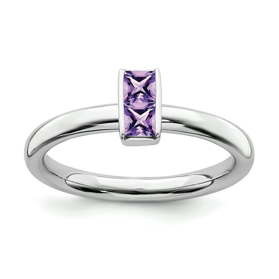 Sterling Silver Stackable Expressions Amethyst Ring