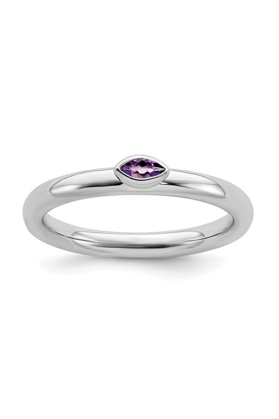 Sterling Silver Stackable Expressions Amethyst Ring