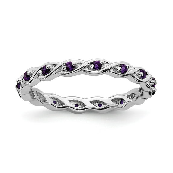 Sterling Silver Stackable Expressions Amethyst Ring