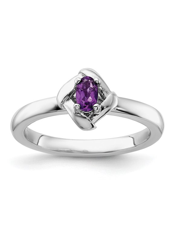 Sterling Silver Stackable Expressions Amethyst Ring