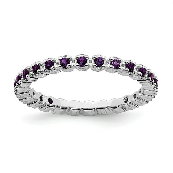 Sterling Silver Stackable Expressions Amethyst Ring