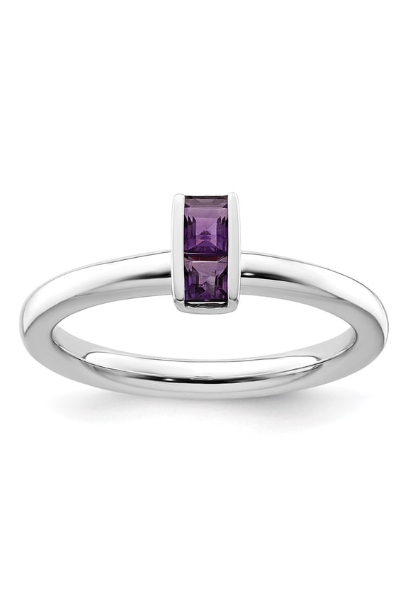Sterling Silver Stackable Expressions Amethyst Ring