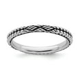 thumbnail image 1 of Sterling Silver Stackable Expressions Antiqued Patterned Ring, 1 of 1