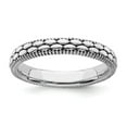 thumbnail image 1 of Sterling Silver Stackable Expressions Antiqued Patterned Ring, 1 of 1