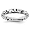 thumbnail image 1 of Sterling Silver Stackable Expressions Antiqued Patterned Ring, 1 of 5