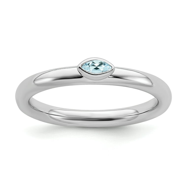 Sterling Silver Stackable Expressions Aquamarine Ring Sterling Silver Stackable Expressions Aquamarine Ring