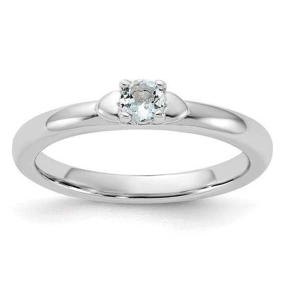 Sterling Silver Stackable Expressions Aquamarine Ring