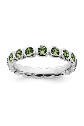 Sterling Silver Stackable Expressions August Swarovski Ring