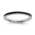 thumbnail image 1 of Sterling Silver Stackable Expressions Black Enameled 2.25mm Ring, 1 of 3