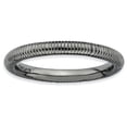 thumbnail image 1 of Sterling Silver Stackable Expressions Black-plated Textured Ring, 1 of 1