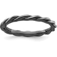 thumbnail image 1 of Sterling Silver Stackable Expressions Black-plated Twist Ring - Ring Size 8.0-2.4gm, 1 of 7