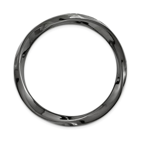 Sterling Silver Stackable Expressions Blk-plated Large Polished Chain Slide