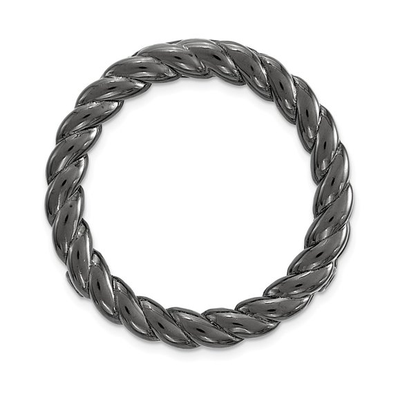 Sterling Silver Stackable Expressions Blk-plated Med Polished Chain Slide