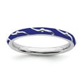 thumbnail image 1 of Sterling Silver Stackable Expressions Blue Enamel Ring, 1 of 1