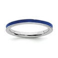 thumbnail image 1 of Sterling Silver Stackable Expressions Blue Enameled 2.25mm Ring, 1 of 1