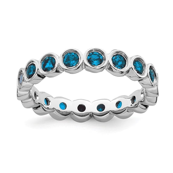 Sterling Silver Stackable Expressions Blue Topaz Ring - 1.24 cwt - Size 5
