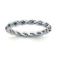 thumbnail image 1 of Sterling Silver Stackable Expressions Blue Topaz Ring - Size 7, 1 of 3
