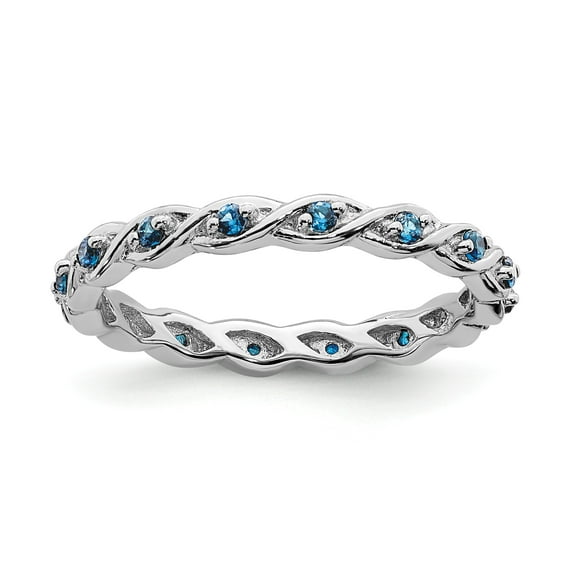 Sterling Silver Stackable Expressions Blue Topaz Ring - Size 7