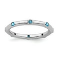 thumbnail image 1 of Sterling Silver Stackable Expressions Blue Topaz Ring, 1 of 1