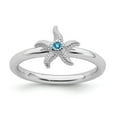 thumbnail image 1 of Sterling Silver Stackable Expressions Blue Topaz Starfish Ring, 1 of 1