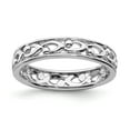 thumbnail image 1 of Sterling Silver Stackable Expressions Carved Ring - Size 5, 1 of 3