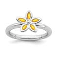 thumbnail image 1 of Sterling Silver Stackable Expressions Citrine Flower Ring, 1 of 1