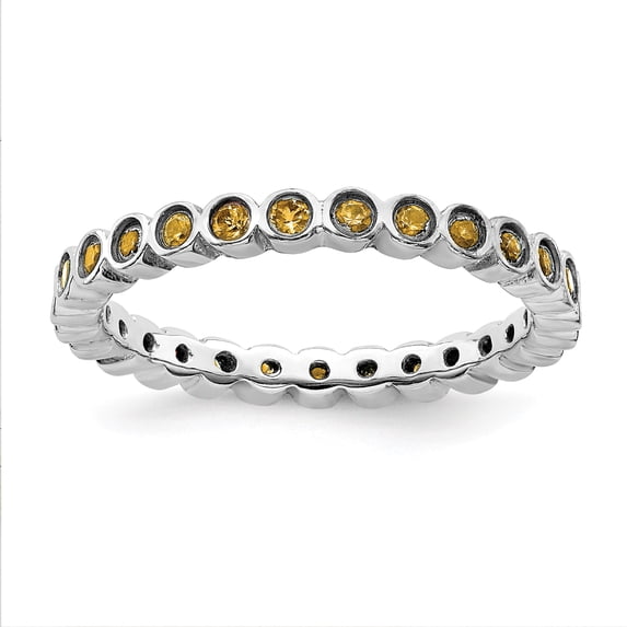 Sterling Silver Stackable Expressions Citrine Ring - Size 7