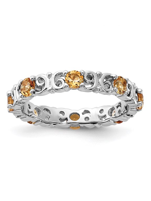 Sterling Silver Stackable Expressions Citrine Ring