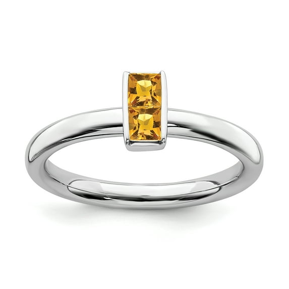 Sterling Silver Stackable Expressions Citrine Ring
