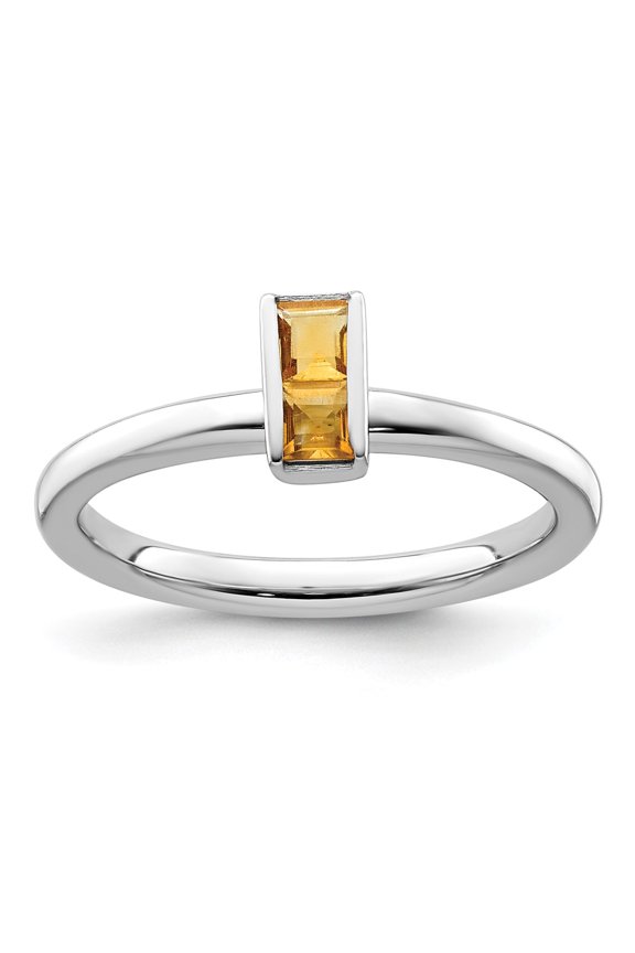 Sterling Silver Stackable Expressions Citrine Ring