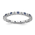 thumbnail image 1 of Sterling Silver Stackable Expressions Cr. Sapphire & Diamond Ring, 1 of 1