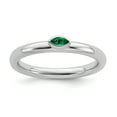 thumbnail image 1 of Sterling Silver Stackable Expressions Created Emerald Ring, 1 of 8