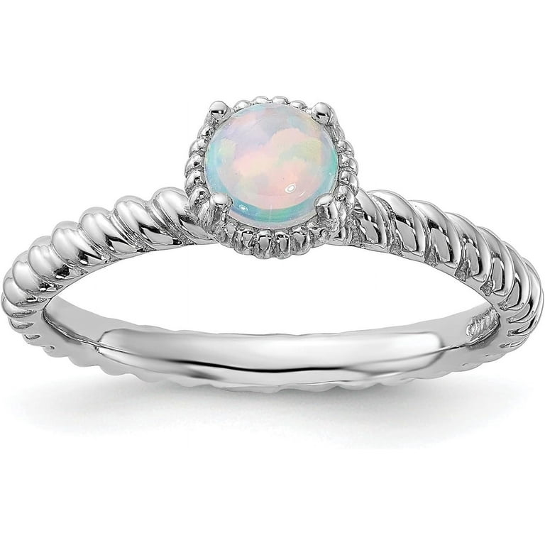 Sterling Silver Stackable Expressions Created Opal Ring Sterling Silver Stackable Expressions Created Opal Ring