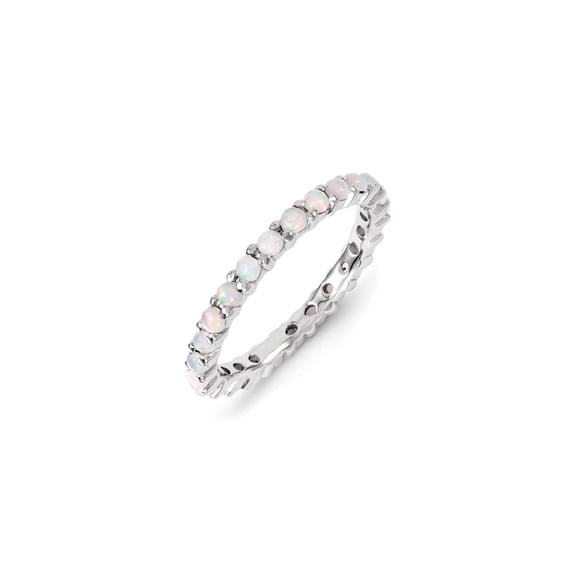 Sterling Silver Stackable Expressions Created Opal Ring