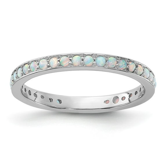 Sterling Silver Stackable Expressions Created Opal Ring